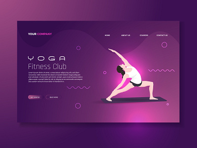 Hero image illustration for yoga fitness club fitness website design hero image hero image illustration homepage illustraion landing page ui illustration ui ux women yoga yoga illustration yoga pose yoga studio