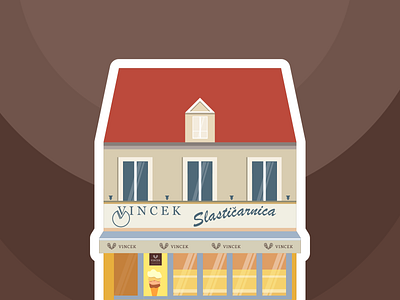 Favourite Ice Cream shop affinity designer architecture croatia illustration sticker zagreb