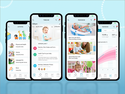 Track Your Baby Growth And Keep Memories design mobile app mockup shot ui