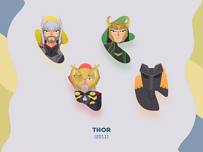 Thor asgard god of thunder icon illustration loki marvel marvel cinematic universe odin sticker superhero the destroyer thor