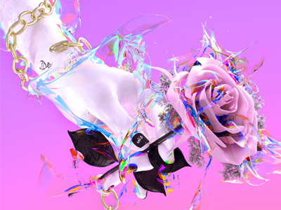 Rose_2.0 3d album art colorful cover design flower graphic render