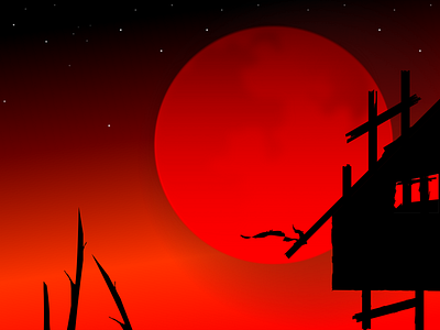 Blood Moon design dribbble illustration landscape illustration sketch vector