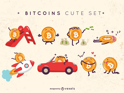 Bitcoin cute character for VEXELS.COM art design draw illustration