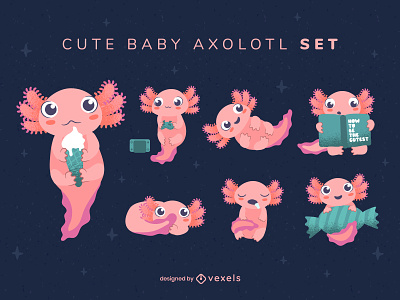 Cute Baby Axolotl for VEXELS.COM