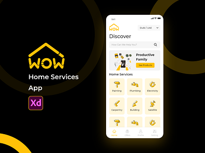 Home Services android app design fixing home home page home services ios mobile app services technician ui ux