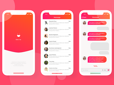 Smile chat app android android app chat design graphic design home page ios message app mobile app ui ux web design website