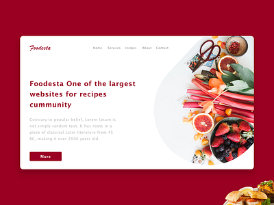 Recipes Landing Page design graphic design home page landing page recipes restaurant ui ux web design website