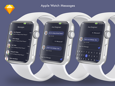 Messages Apple watch apple design applewatch design graphic design ios smartwatch ui ux