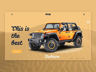 Jeep cart design graphic design home page ios landing page shop typography ui ux web design website
