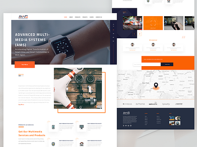 Technology Website AMS design graphic design home page landing page mobile app ui ux web design website