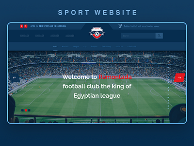 Football Sport Website banner design football home page landing page navbar sport ui ux web design website