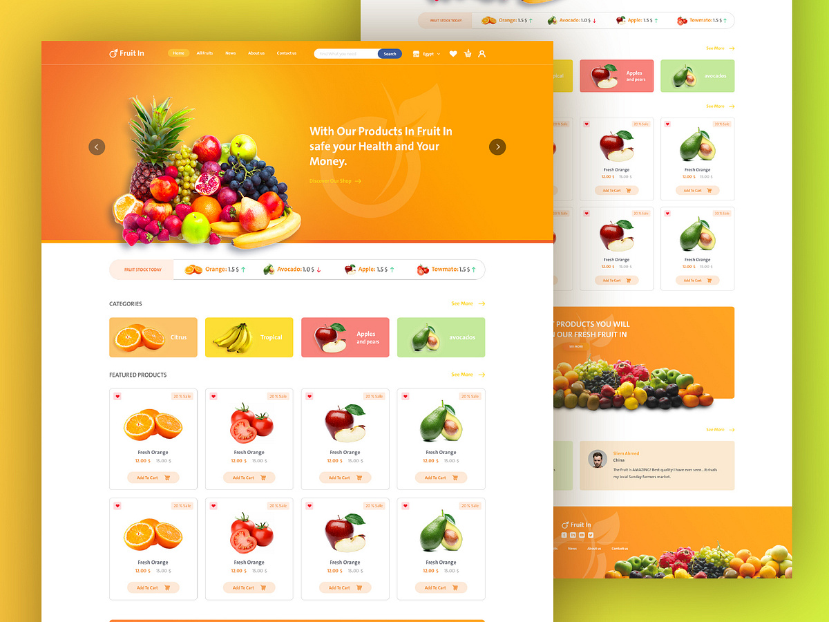 Fruits In Website Home Page by Ahmed Mokhtar on Dribbble