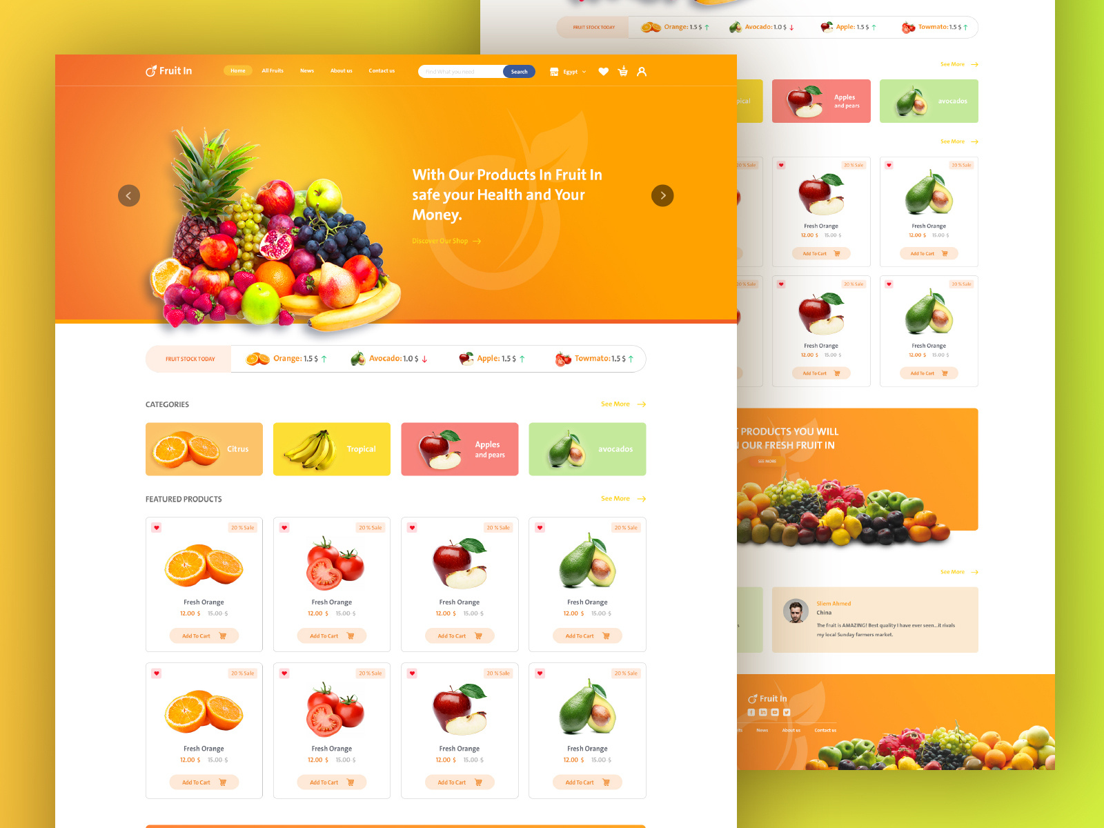 Fruits In Website Home Page by Ahmed Mokhtar on Dribbble