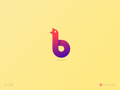 Daily logo challenge. 4/50 bird logo daily logo daily logo challenge letter b logo type
