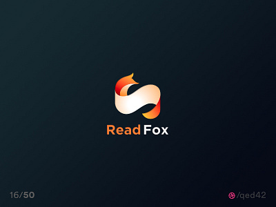 Daily logo challenge. 16/50 book daily logo daily logo challenge fox logo read type