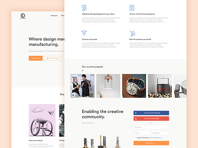 Co-Fabrico Pitch Design co fabrico design landing page pitch design unused proposal web design