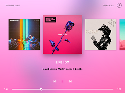 Windows Player Concept app cards design fluent music player ui windows