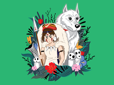 Princess Mononoke fan art graphic design illustration vector
