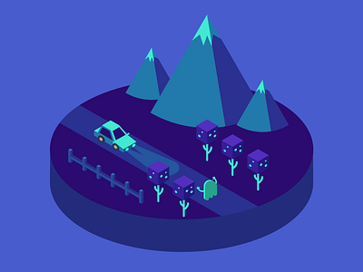 Road Spooks graphic design illustration isometric