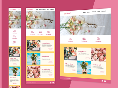 UI training-Web :Flower's store main page design ui ui design web