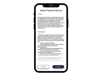 DailyUi 089: Terms Of Service