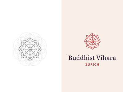 Buddhist Vihara Zurich brand buddhism buddhist circles dhamma dharma flower gooseberries logo lotus vihara wheel zurich