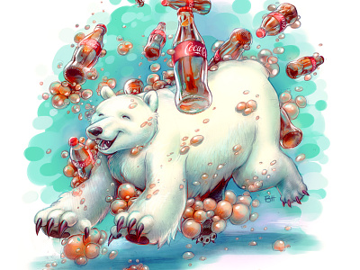 Coca-Cola Bear coca cola coca cola art coke coke art coke bottle digital illustration illustration photoshop polar bear