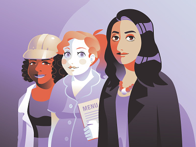 The Future Is Female feminism illustration illustrator orange purple vector women