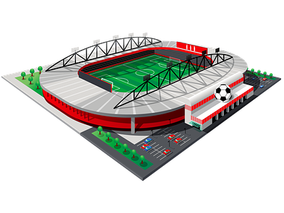 Coca-Cola Soccer Stadium cars coca cola coke design field football illustration illustrator photoshop soccer sports stadium vector