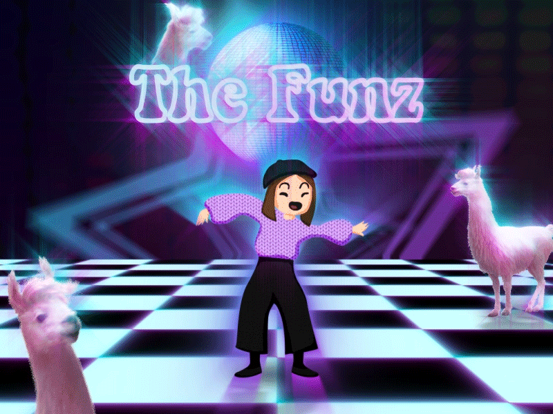 The Funz blue colleague dance disco fever funk lama purple retro the funz wave