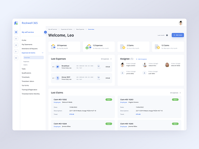 Accounting system dashboard accounting system app blue cards claims dashboard expenses green icon illustration interface mentalstack menu overview product design statistics table ui ux web service