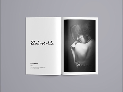 Photography Portfolio ( Black and White ) a4 brochure catalog look book minimal photography borchure portfolio