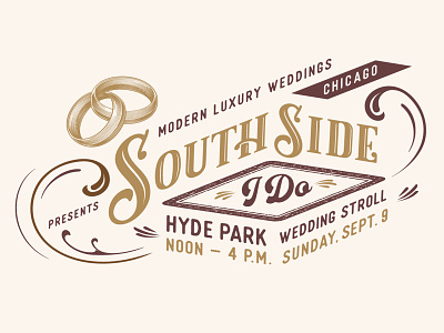 South Side I Do Wedding Stroll chicago event branding logo prohibition wedding