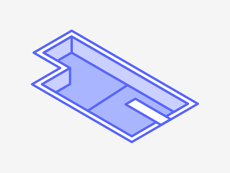 Ready for the summer! blue diving board illustration isometric line swimming pool