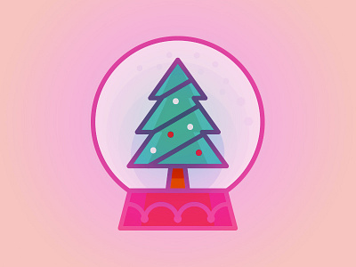 Christmas Tree Snow globe christmas illustration vector