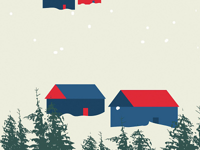 Winter Cabins cabin illustration snow vector winter