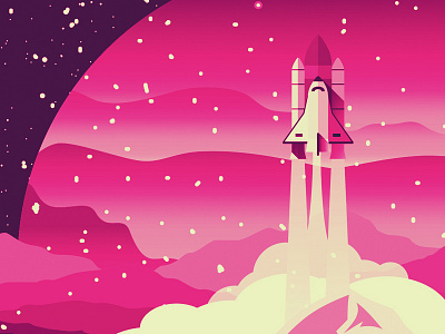 Magenta space launch! illustration launch rocket space vector