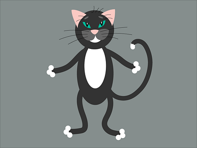 A Black And White Cat by Anna Labinskaya on Dribbble