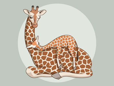 Giraffes african animal giraffe illustration vector