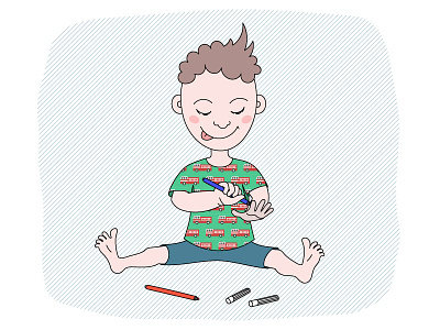 Markers adobe child illustration illustrator markers person playing toddler vector