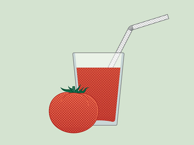 Tomato juice adobe drink food glass illustration illustrator juice tomato vector