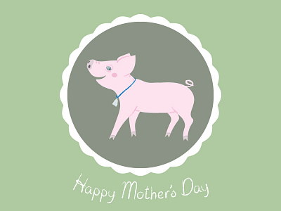 Happy Mother's Day adobe animal baby illustration illustrator piglet vector