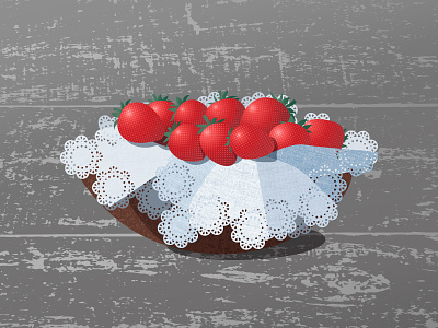 Napkin adobe berry eyelet pattern food illustration illustrator napkin strawberry texture vector
