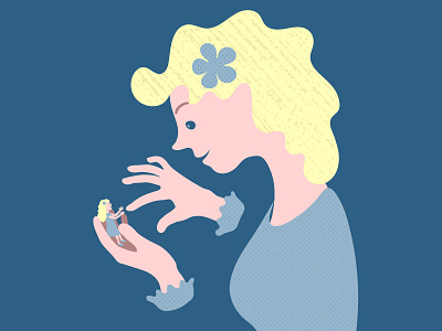 Another Thumbelina adobe andersen book girl illustration illustrator thumbelina vector woman