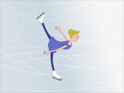 Figure skater adobe character child figure skating ice illustration illustrator sport vector