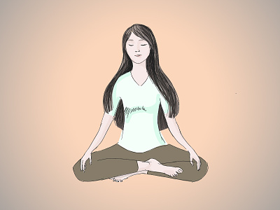 A sitting girl adobe girl illustration illustrator meditation mindfulness sitting vector