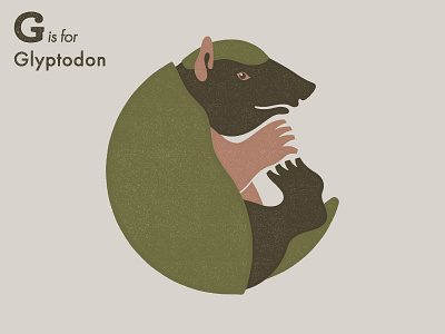 G is for Glyptodon adobe alphabet animal extinct glyptodon illustration illustrator letter vector