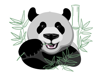 Panda adobe animal bamboo illustration illustrator panda vector