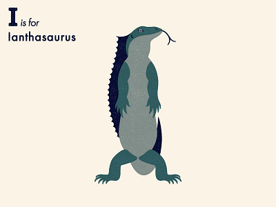 I is for Ianthasaurus adobe alphabet animal extinct ianthasaurus illustration illustrator letter lizard reptile vector