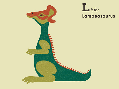 L is for Lambeosaurus adobe alphabet animal dinosaur extinct illustration illustrator letter vector